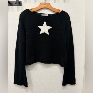 Princess Polly Black Sweater with White Star